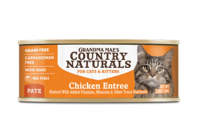 Grandma Mae's Country Naturals | 無穀雞肉主食泥 貓咪及幼貓罐頭 $288／24 罐