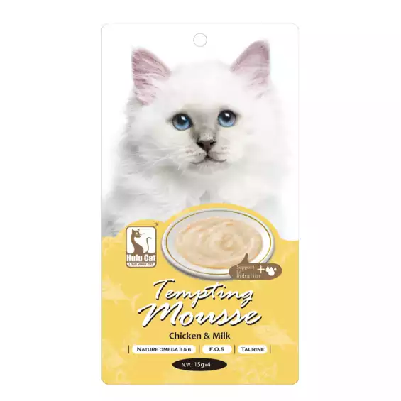 HuluCat｜誘惑的慕斯肉泥（雞肉+牛奶） 6 包裝