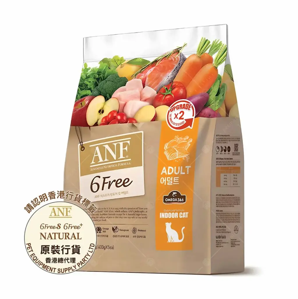 ANF | 6Free Plus 成貓室內貓糧 – 含奧米加3和6的成貓營養補充配方 2公斤