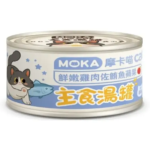【MOKA摩卡喵】| 主食湯罐 – 鮮嫩雞肉佐鮪魚蘋果 / 80g，24 罐裝