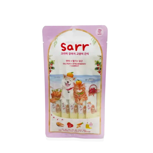 SARR｜北歐天然魚油肉泥條 – 三文魚+士多啤梨+紅蘿蔔  6 包裝