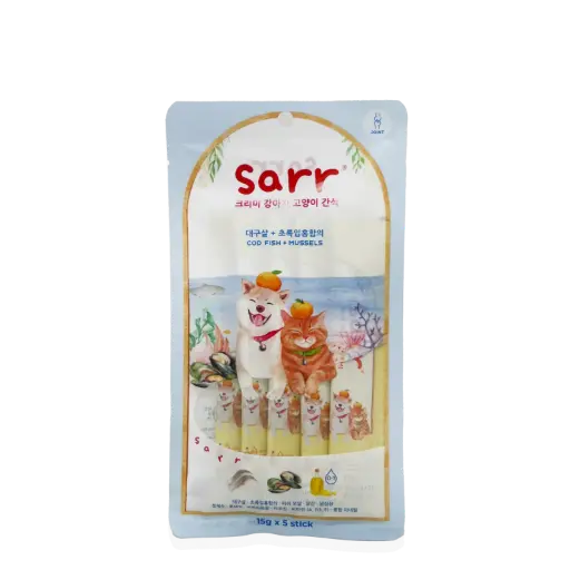 SARR｜北歐天然魚油肉泥條 – 鱈魚+青口+鯊魚軟骨素  6 包裝