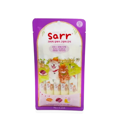 SARR｜北歐天然魚油肉泥條 – 鴨肉+紫薯  6 包裝